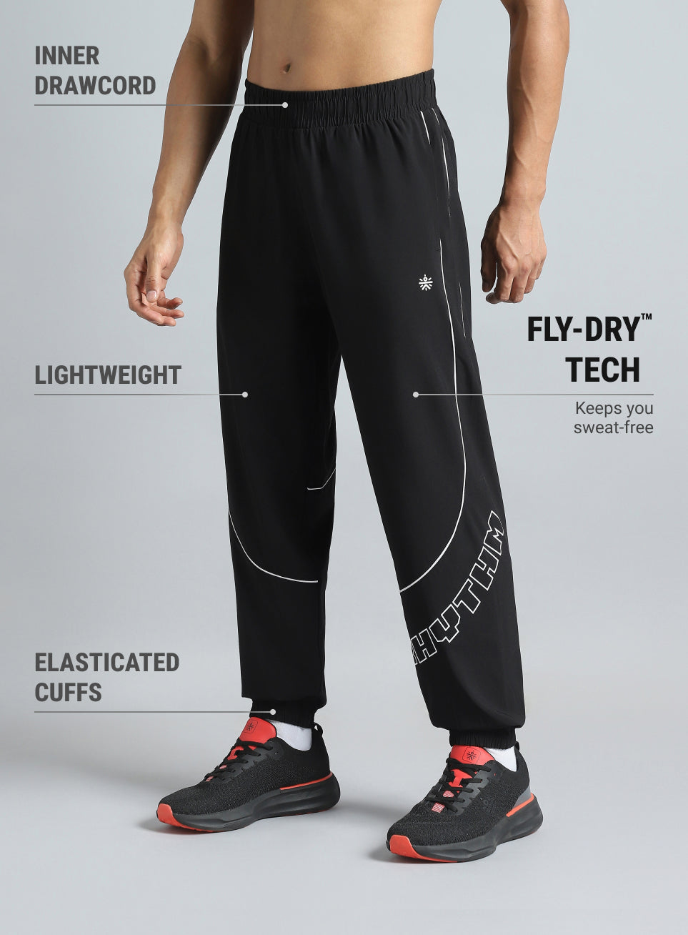 Men's Black Rhythm Print Joggers