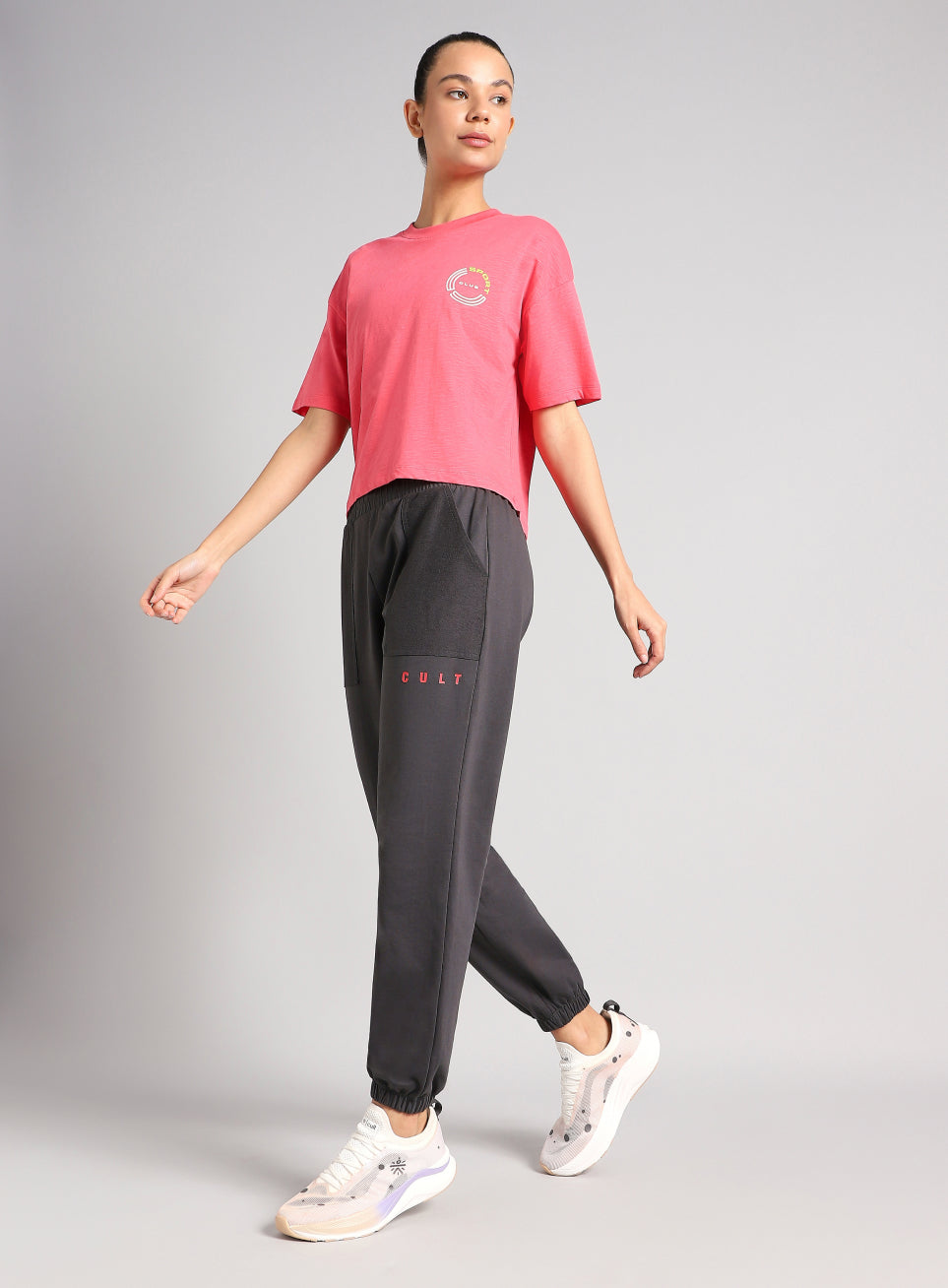 Women's Dark Grey Play On Reverse Pocket Joggers