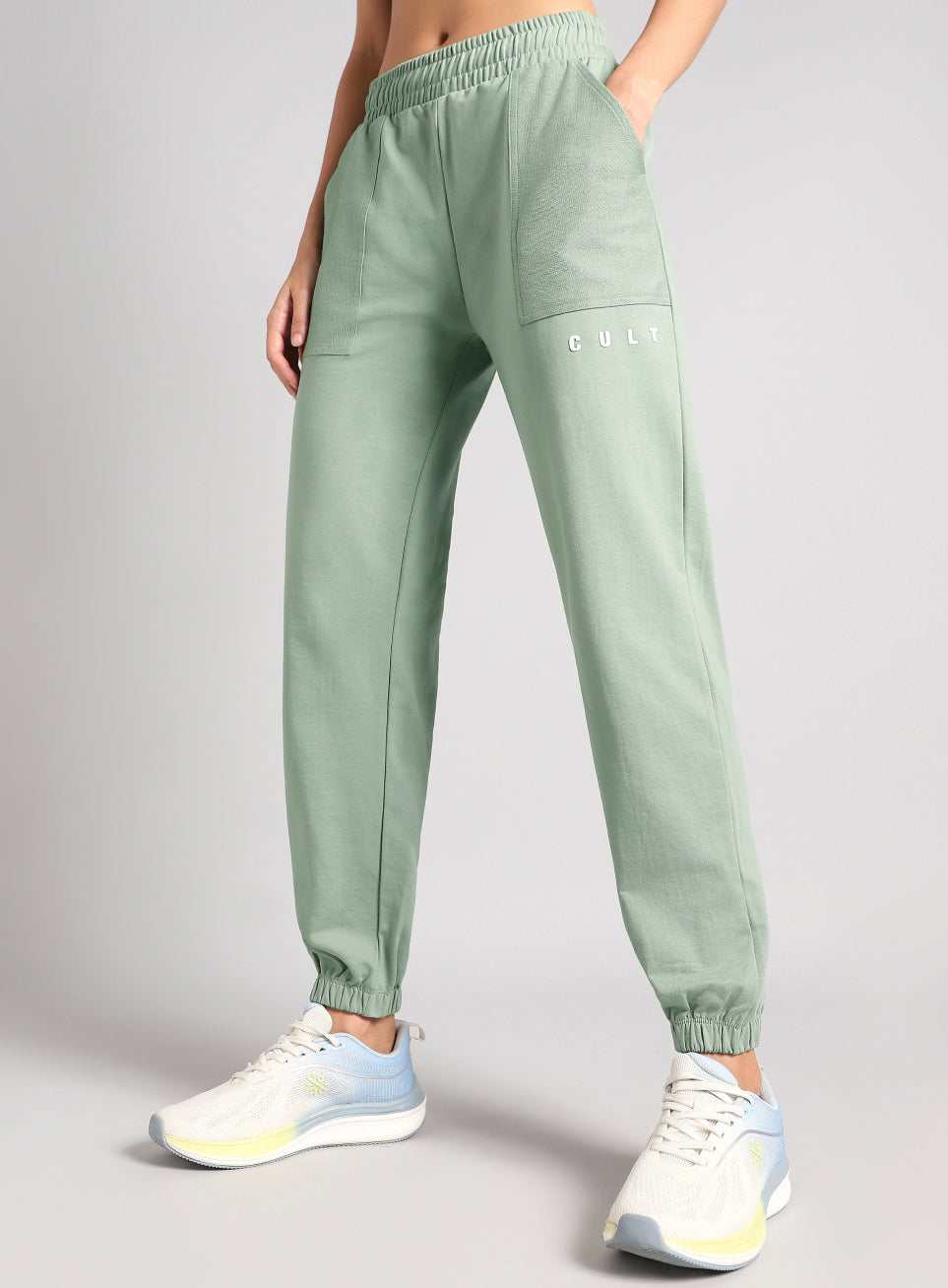 Women's Olive Play On Reverse Pocket Joggers