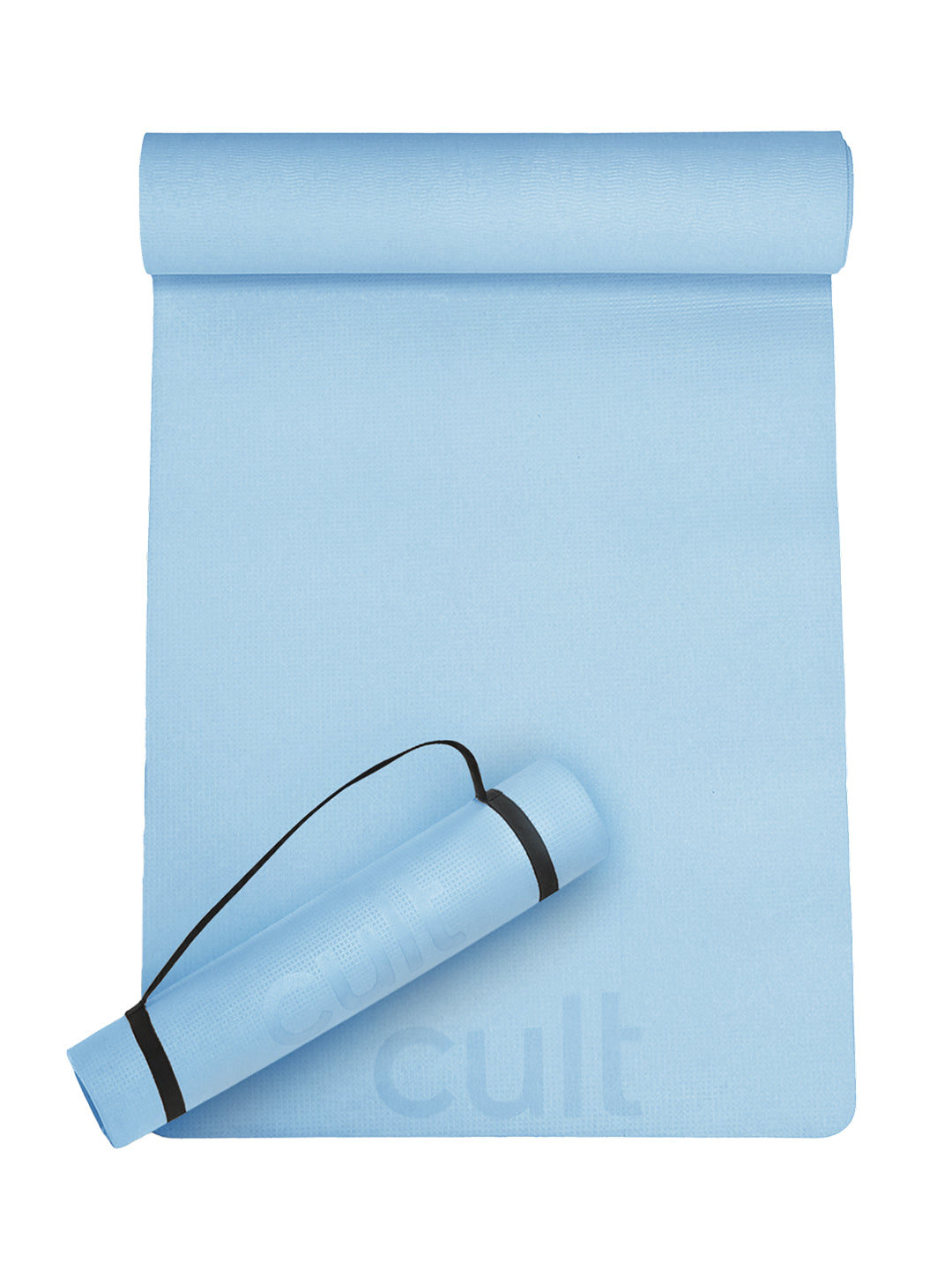 Cult Yoga Mat 4mm EVA with Carry Strap Lightweight, Non-Slip, Cushioned & Sweat-Resistant Exercise Mat Eco-Friendly Workout Mat for Yoga, Pilates, Meditation & Home Gym Blue