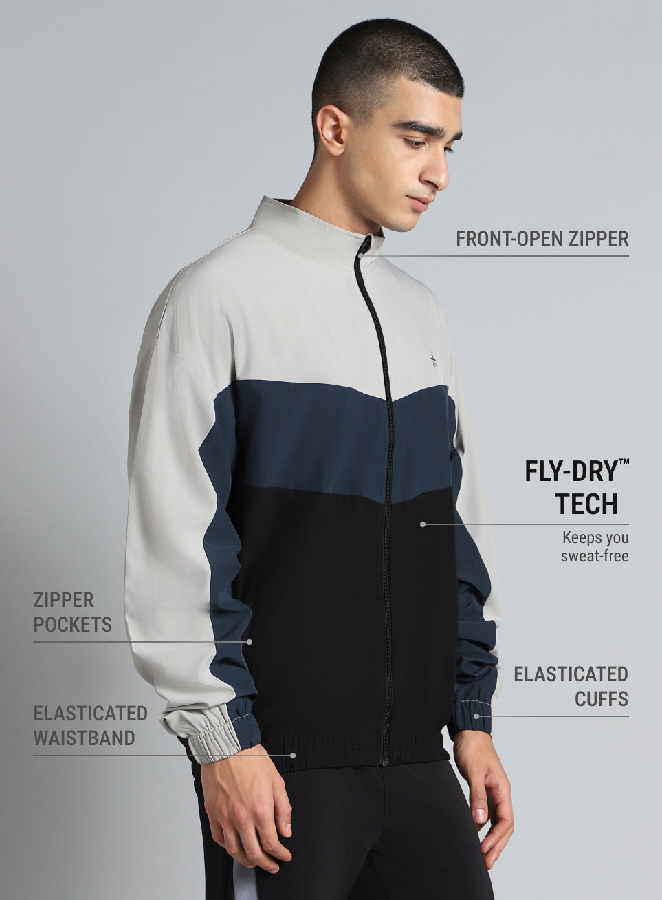 Men's Multicolour Training Relaxed Fit Layering Jacket
