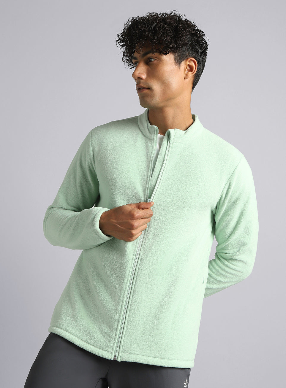 Men's Light Green Performance Pro Training Fleece Jacket