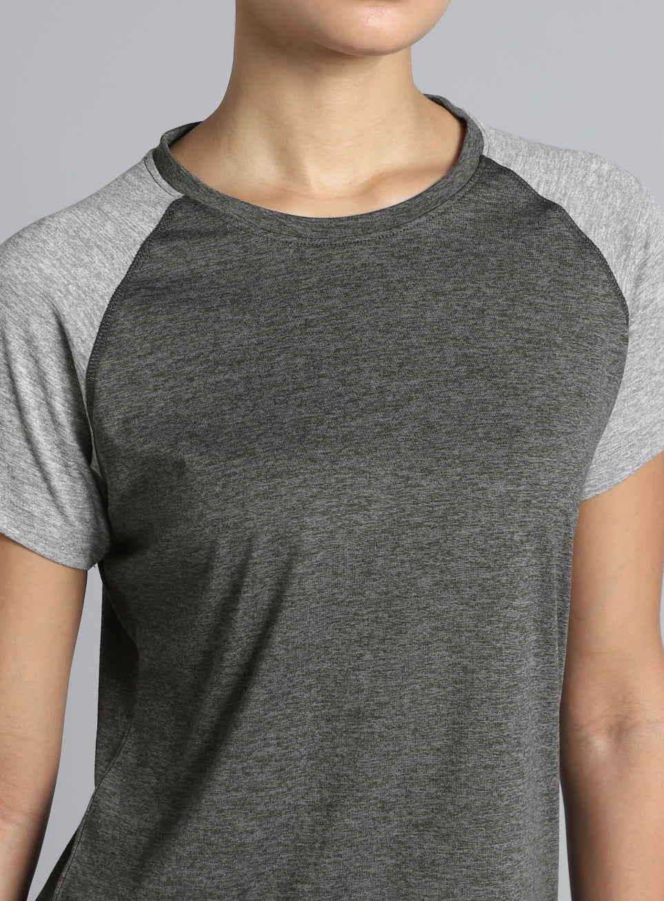 Women's Grey Active COMFORtech Colorblock T-shirt