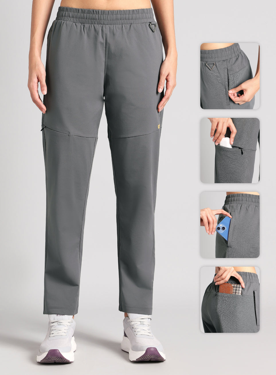 Women's Grey Trail Blaze Travel Trackpants