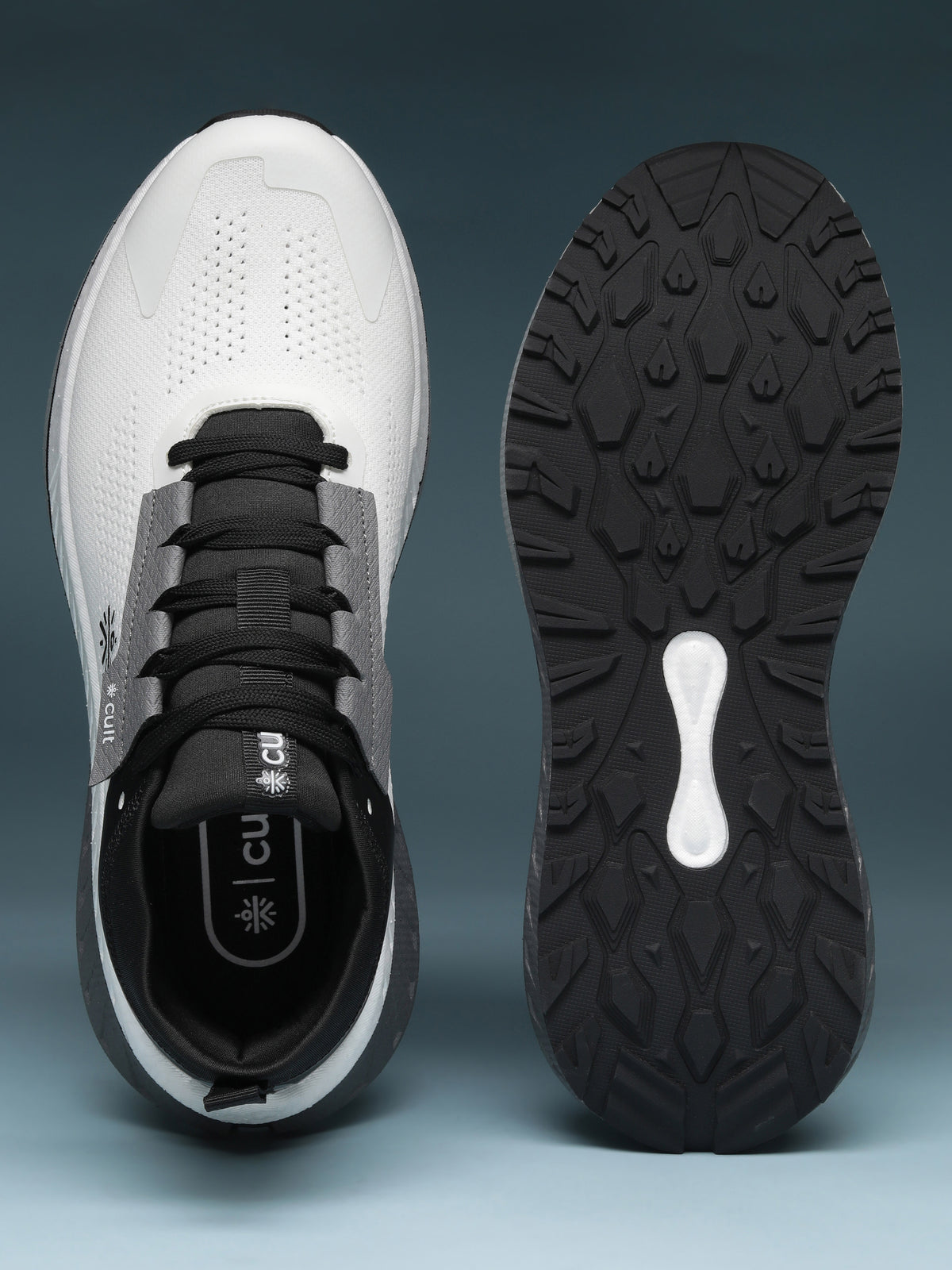 cult Men's GlideMax Trail Running Shoes - White/Black