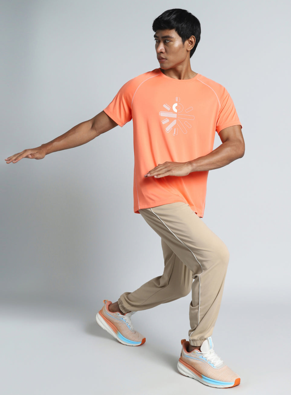 Men's Orange Cult Branded Recycled Poly Performance T-shirt
