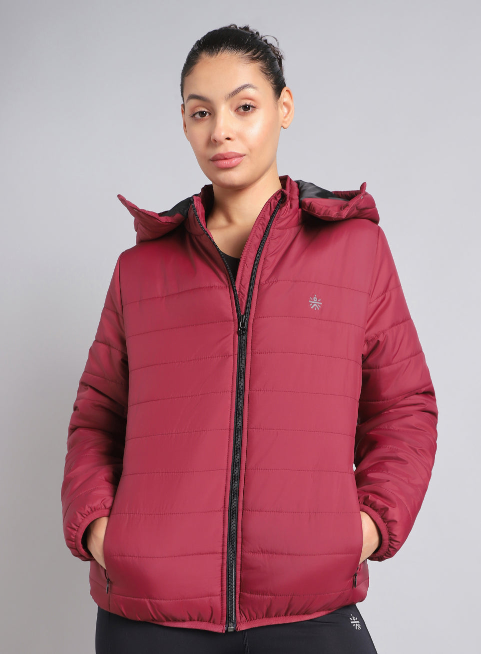 Women's Maroon Puffer Jacket