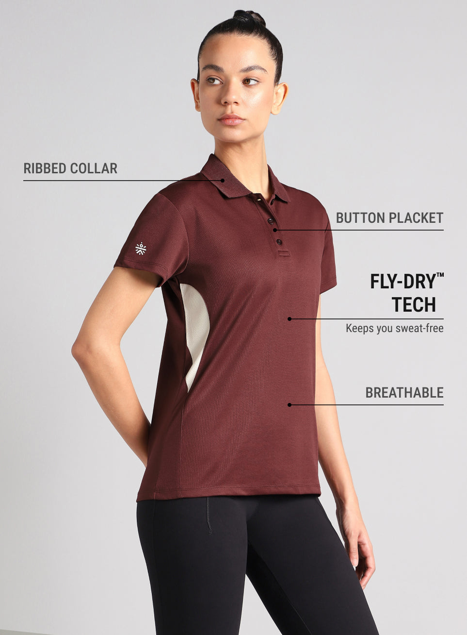 Women's Maroon True Performance Polo T-shirt