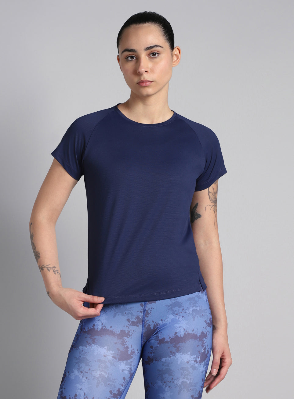 Women's Engineered Knit Blue Performance T-shirt
