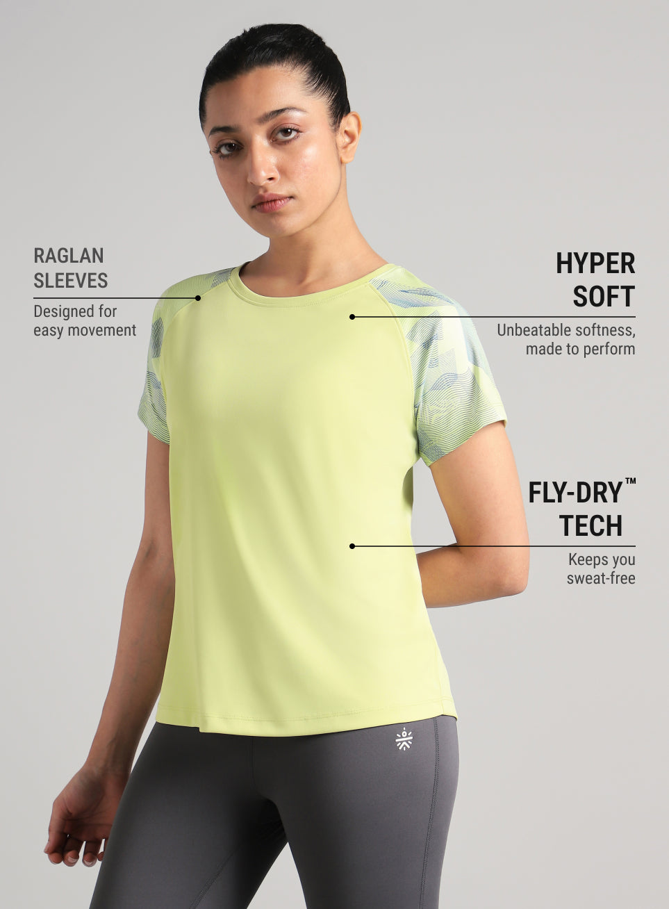 Women's Lime Printed Ultimate Training T-shirt