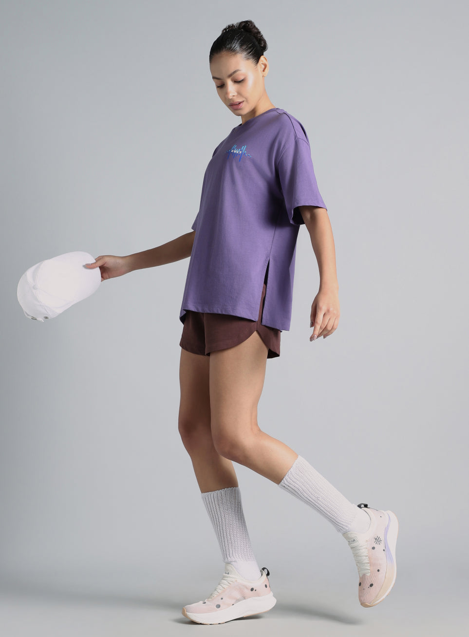 Women's Purple Feel the Beat Print T-shirt