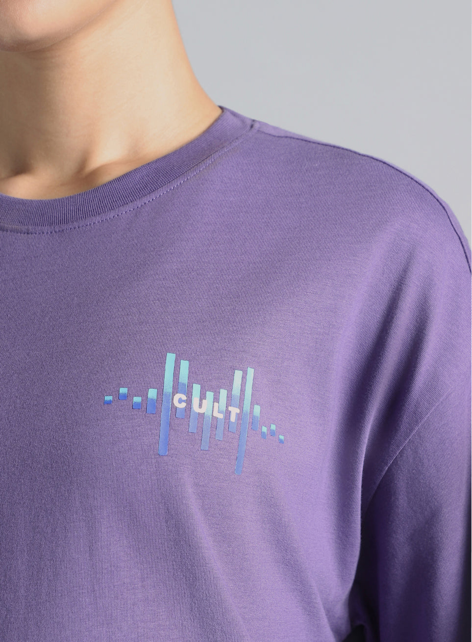 Women's Purple Feel the Beat Print T-shirt