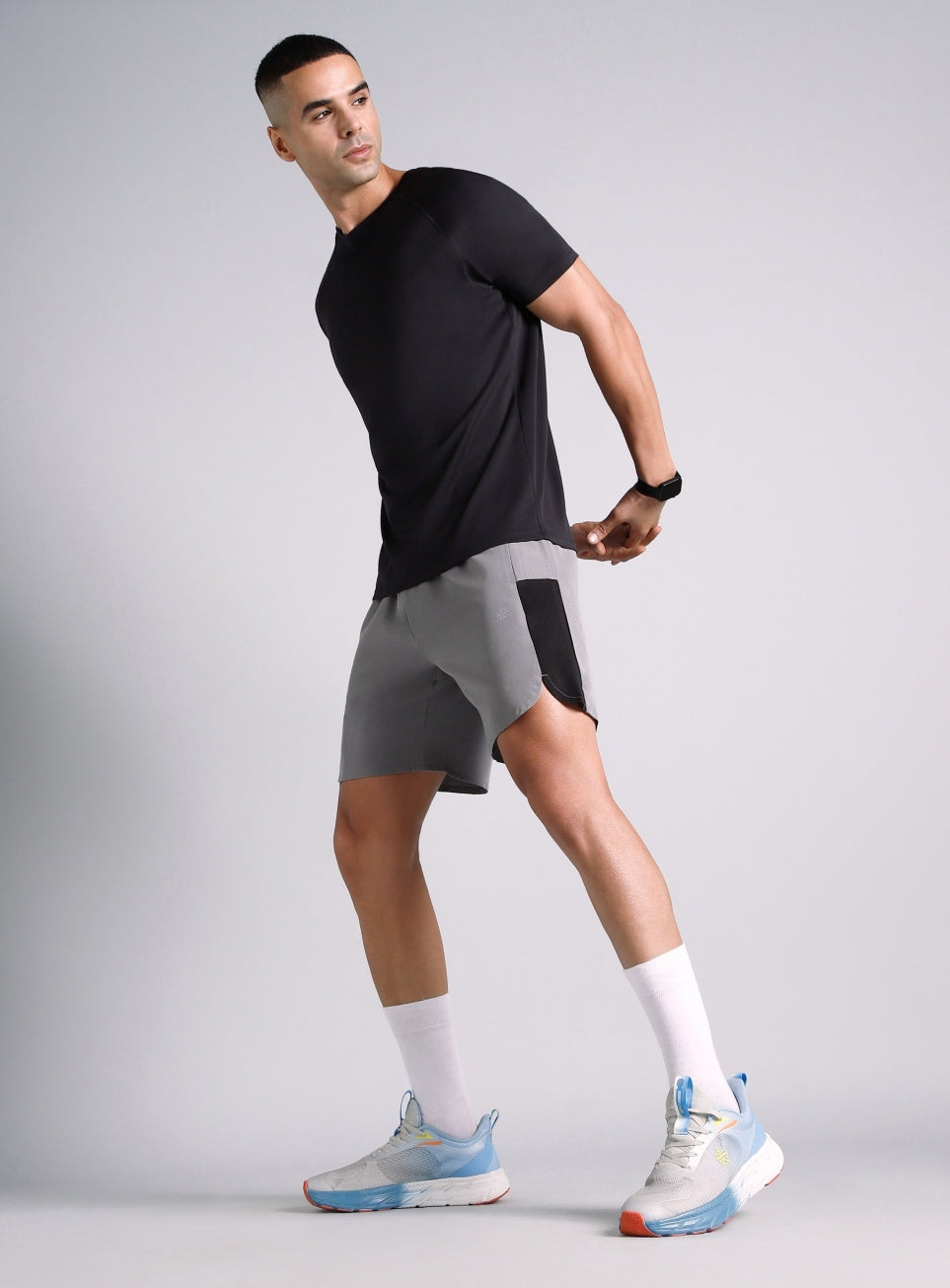 Men's Grey Pace Up Runner's Shorts