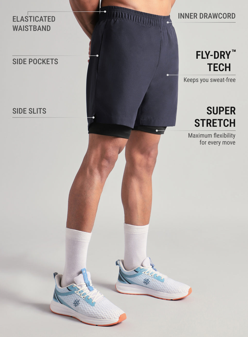 Men's Run Elevate Navy Integrated Shorts