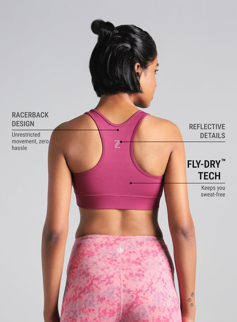 Women's Pink Running Pro High Support Bra
