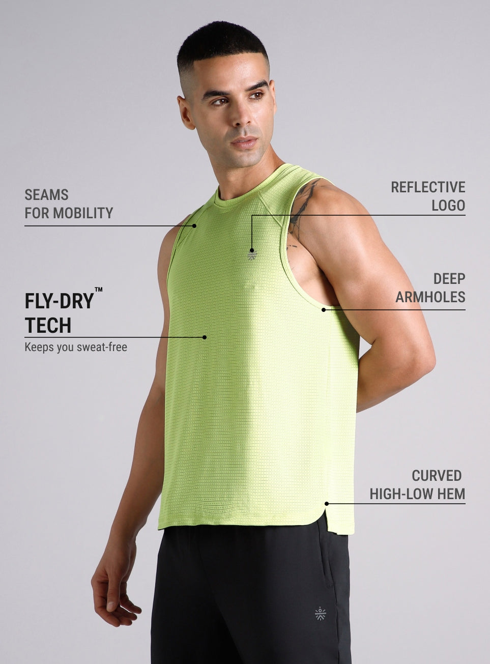 Men's Lime Everyday Runner's Tank