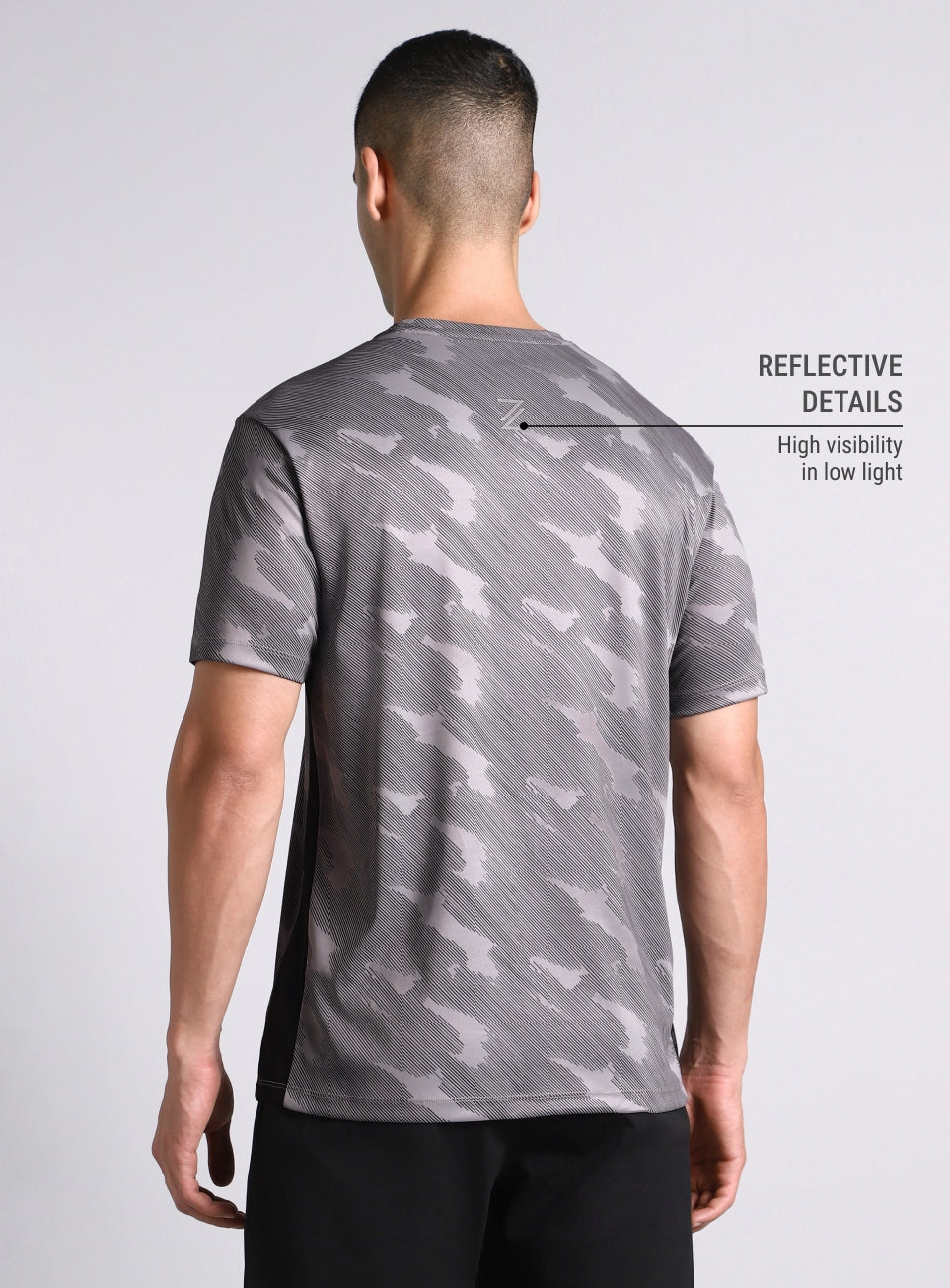 Men's Grey Urban Camo Running T-shirt