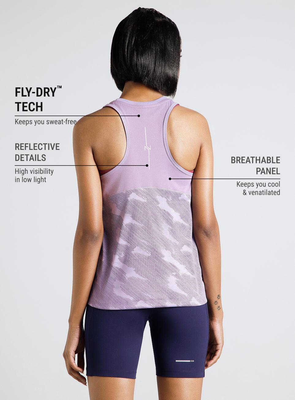 Women's Purple Urban Camo Running Tank Top