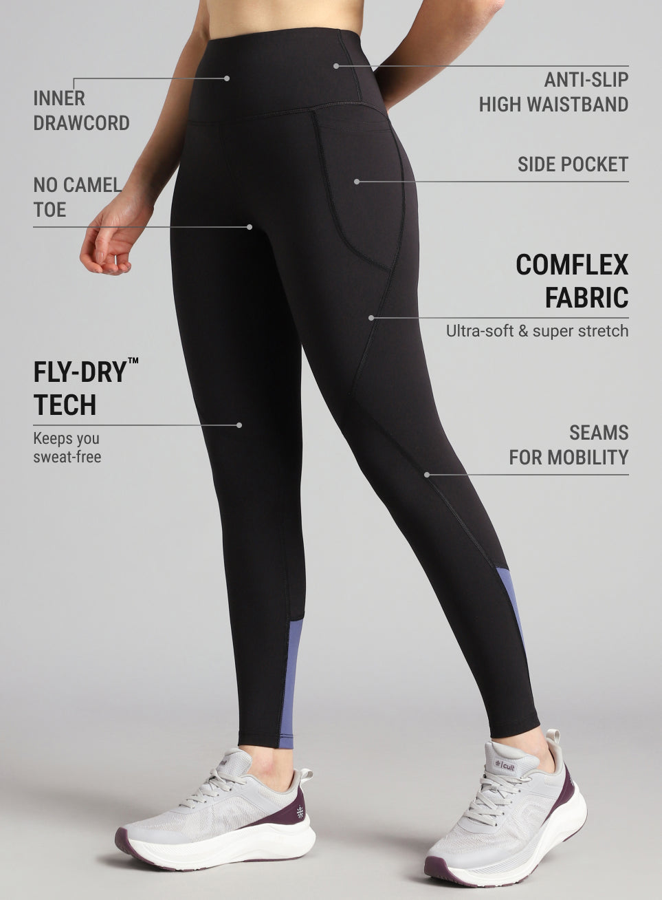 Women's Black Dance Flow Tights