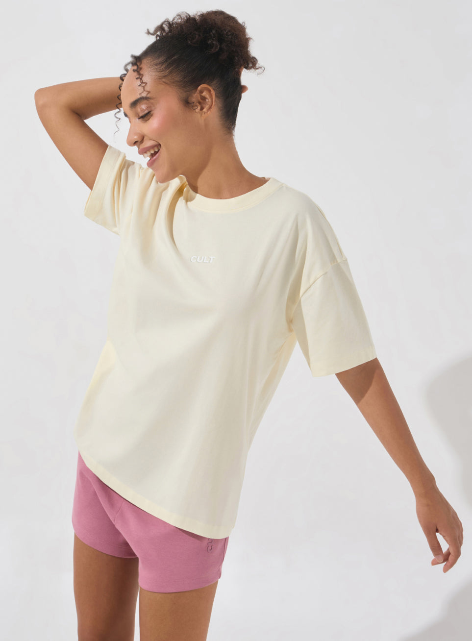 Women's White Soft Form Comfort Oversized T-shirt