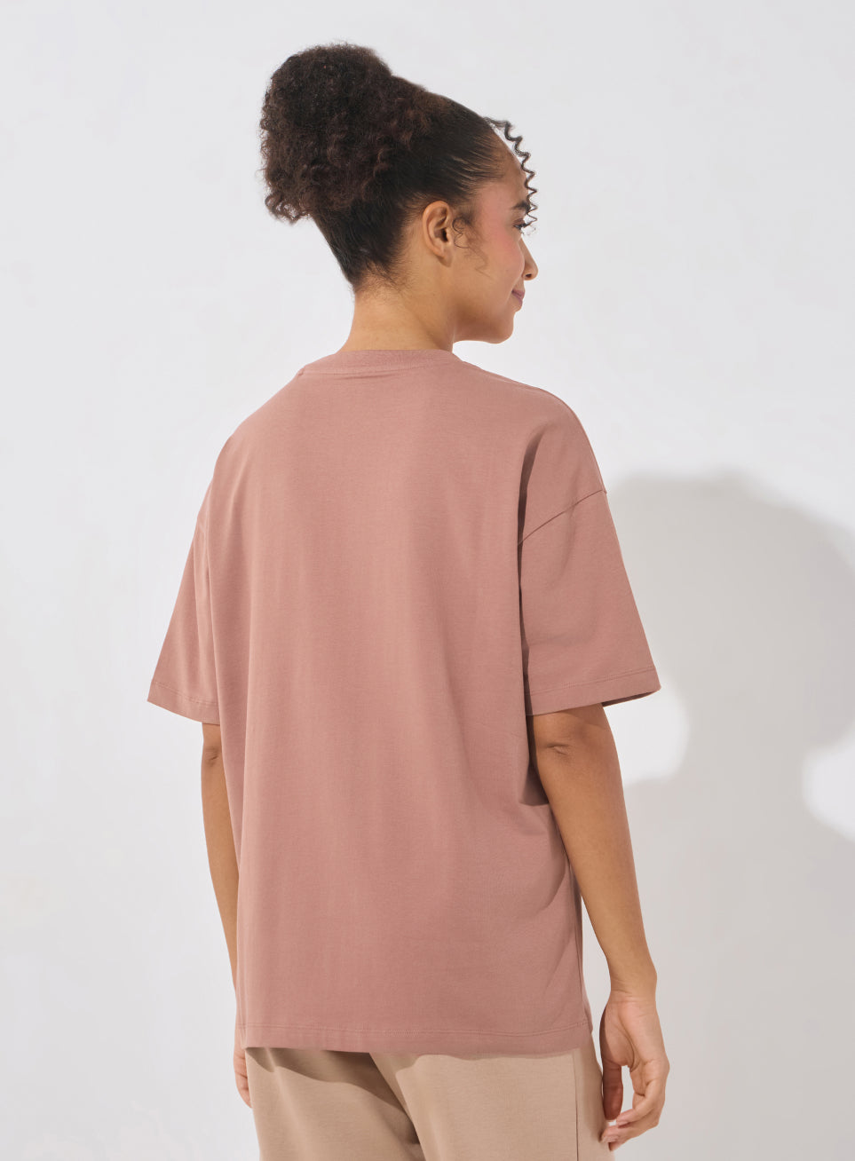 Women's Brown Soft Form Comfort Oversized T-shirt