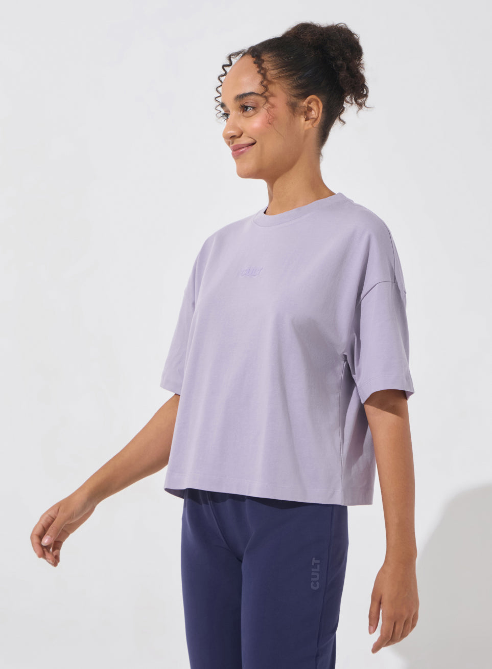 Women's Purple Form Mid Boxy T-shirt