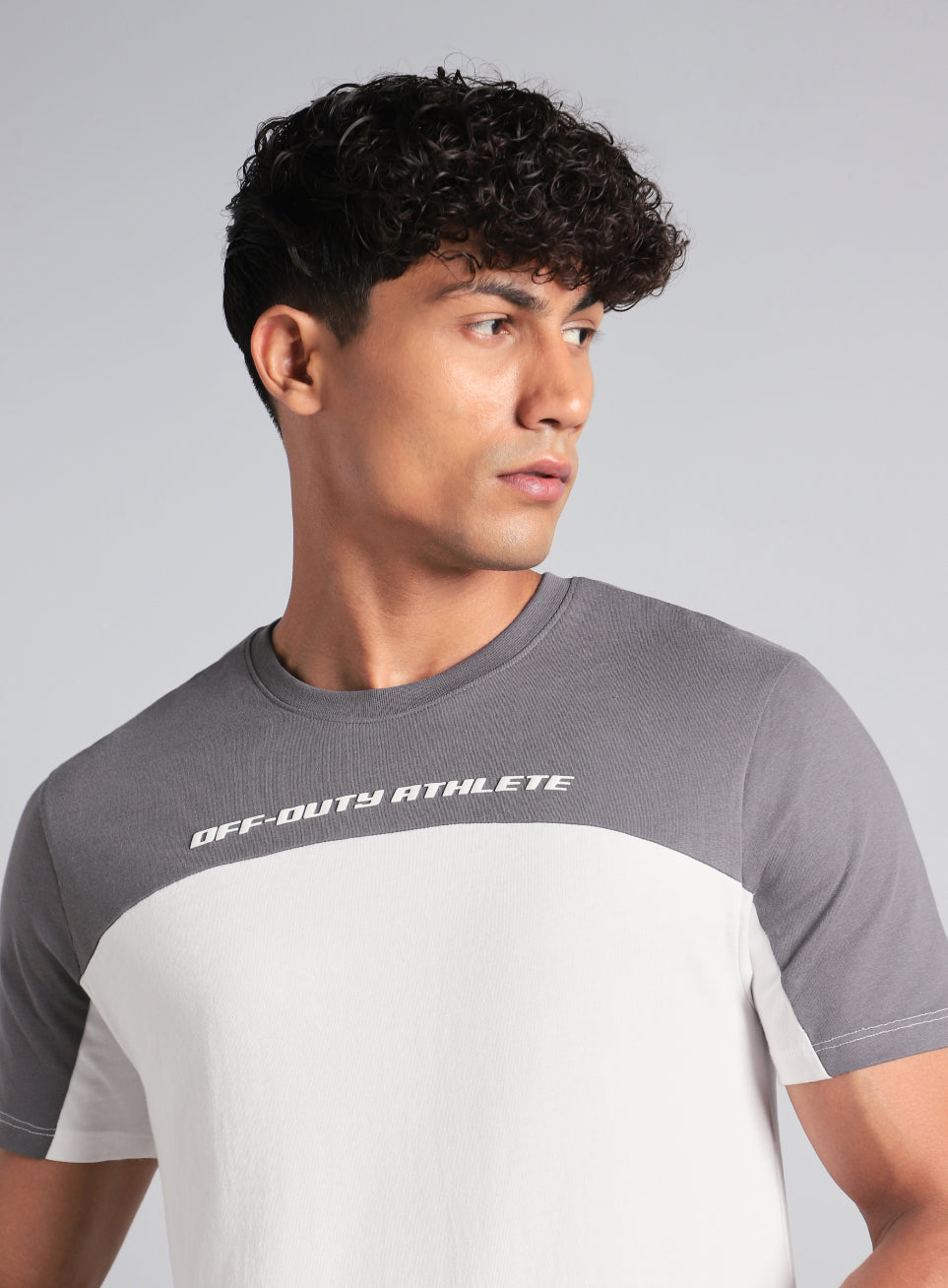 Men's Off White Offbeat Coloblock T-shirt