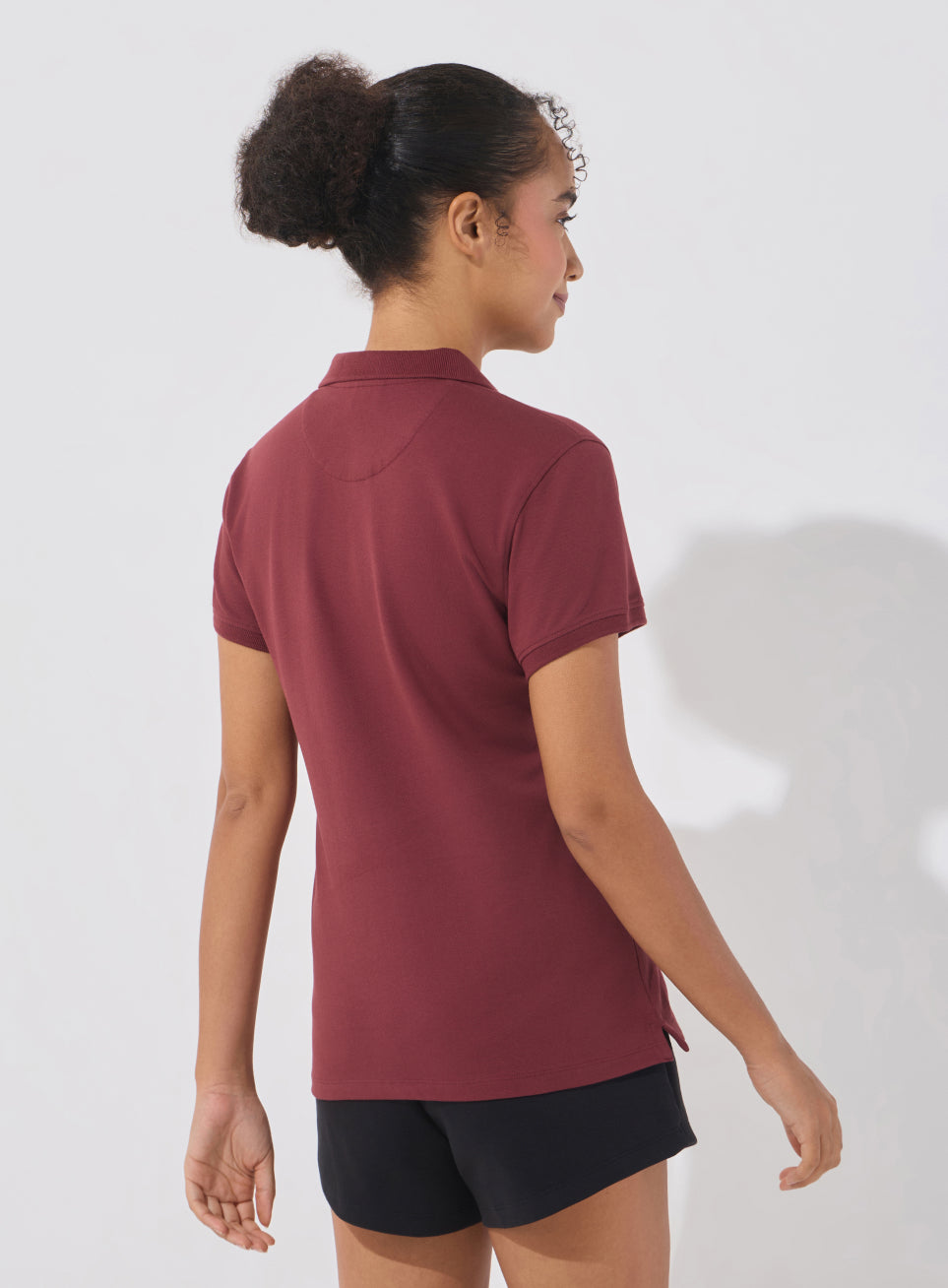 Women's Maroon Soft Form Classic Polo T-shirt