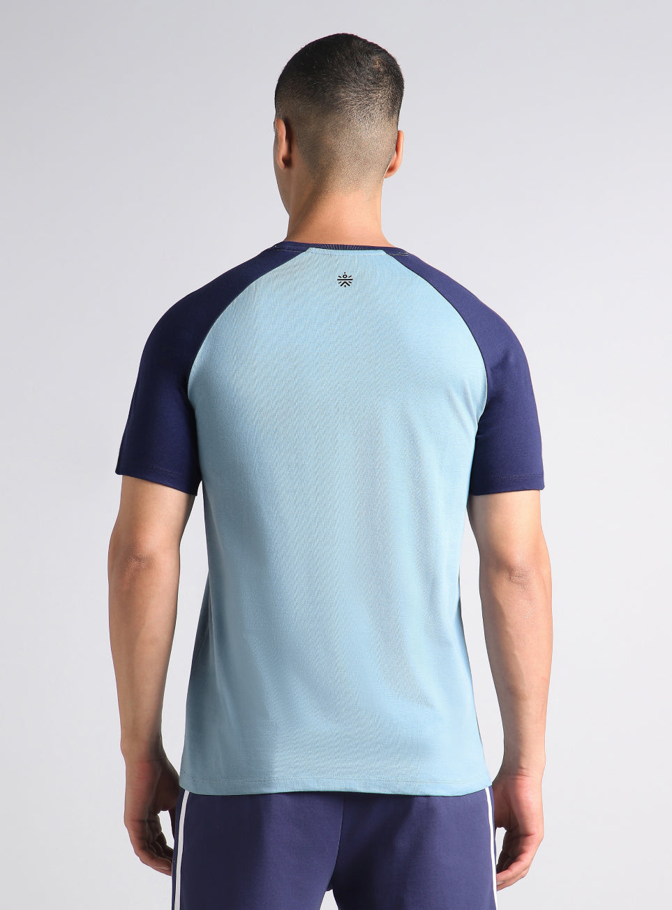 Men's Blue Courtside Sporty Colorblock T-shirt