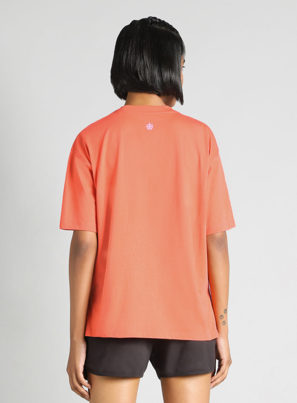 Women's Orange Skate Graphic Oversized Fit T-Shirt