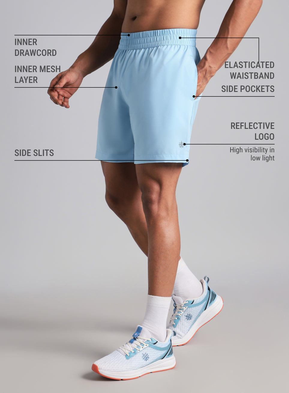 Men's Blue Swift Runner Shorts