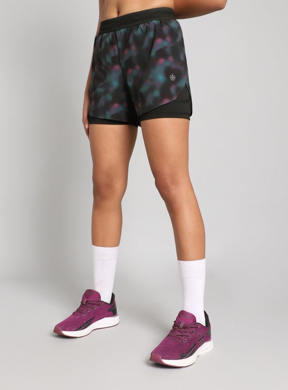 Women's Halo Print Night Run Shorts with inbuilt Tights