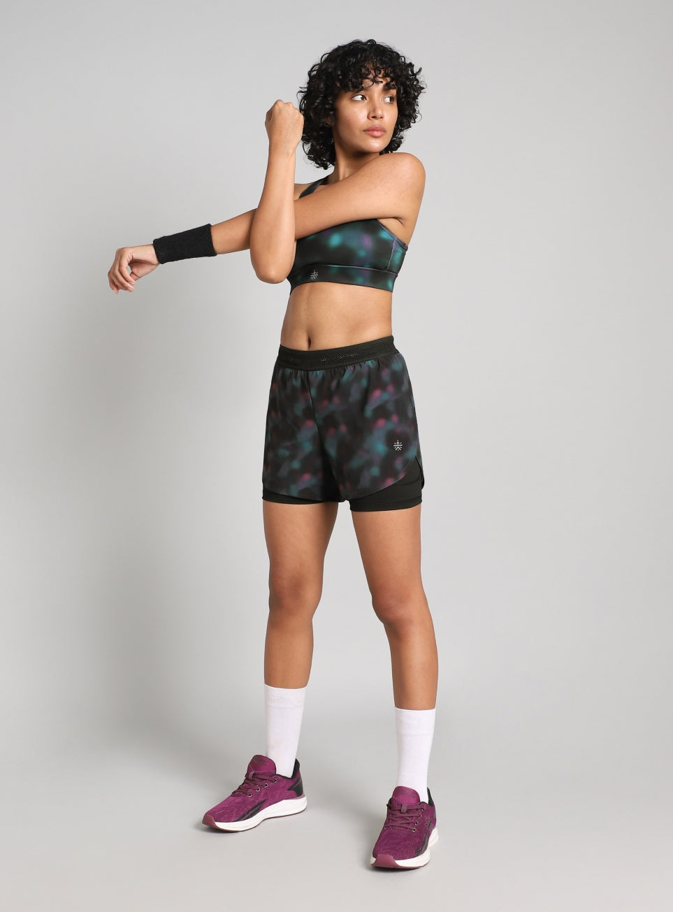 Women's Halo Print Night Run Shorts with inbuilt Tights