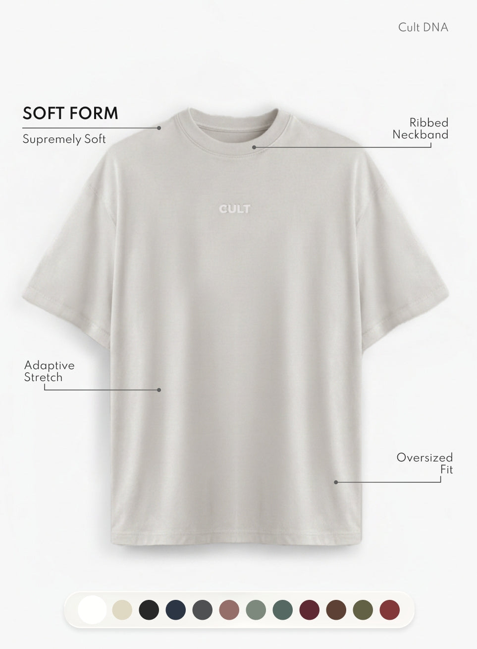 Men's Off-White Soft Form Oversized T-shirt