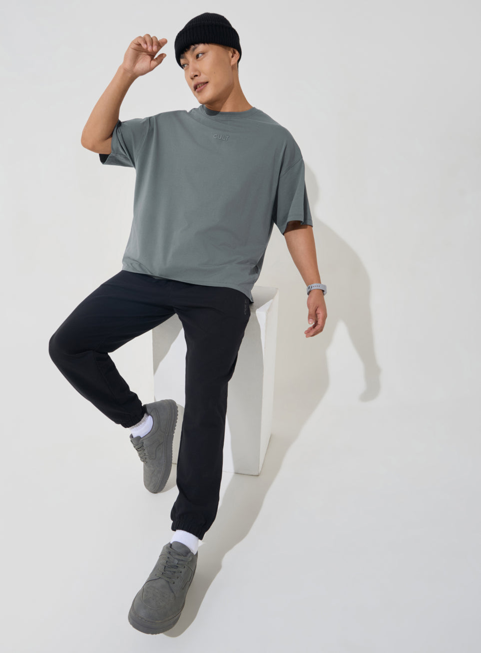 Men's Dark Grey Soft Form Oversized T-shirt