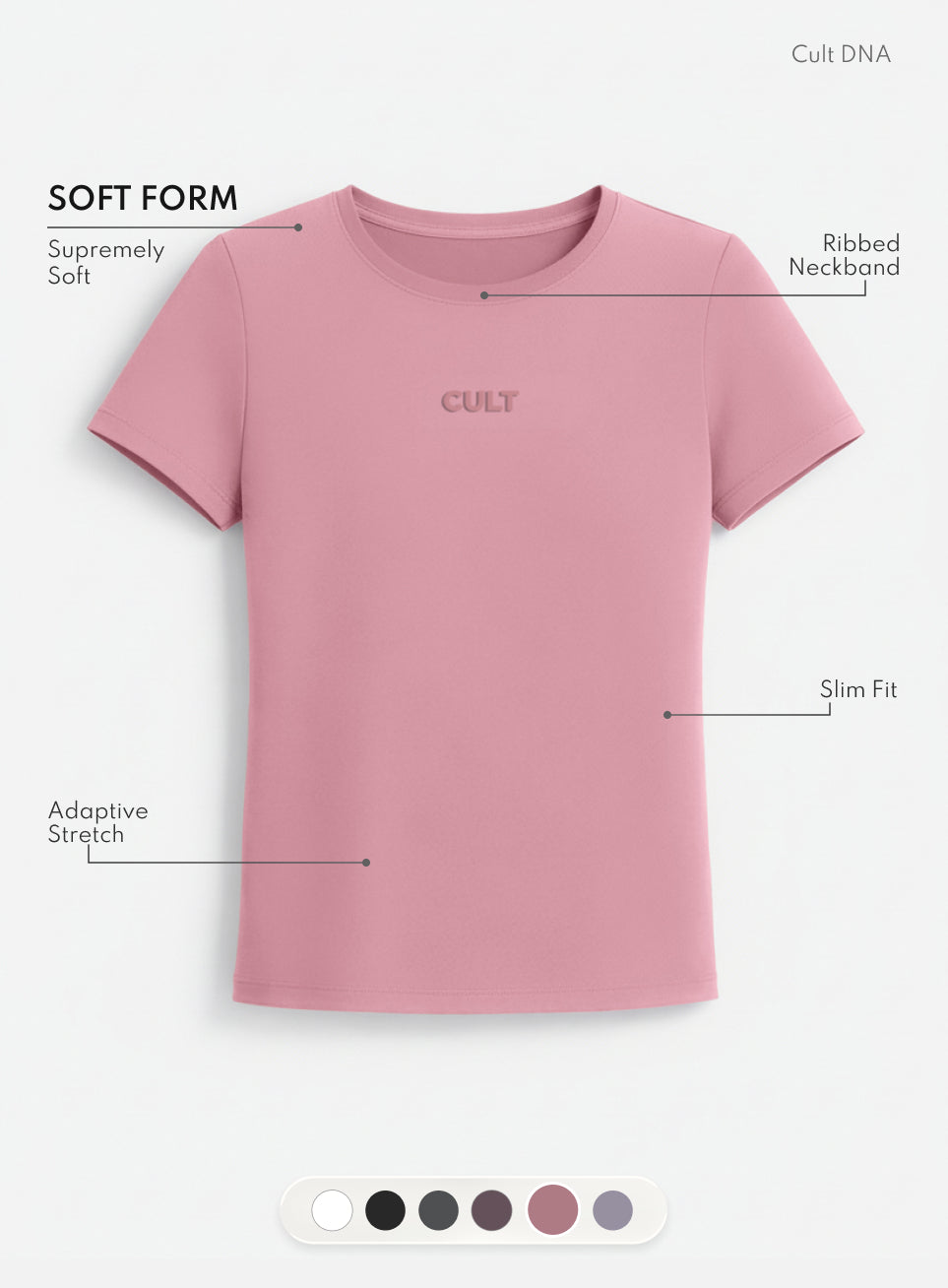 Women's Pink Soft Form Snug T-shirt