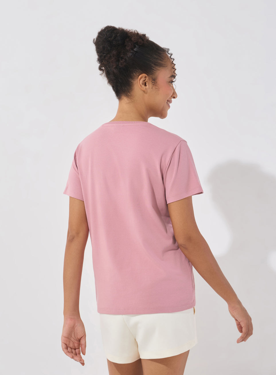 Women's Pink Soft Form V-Neck T-shirt
