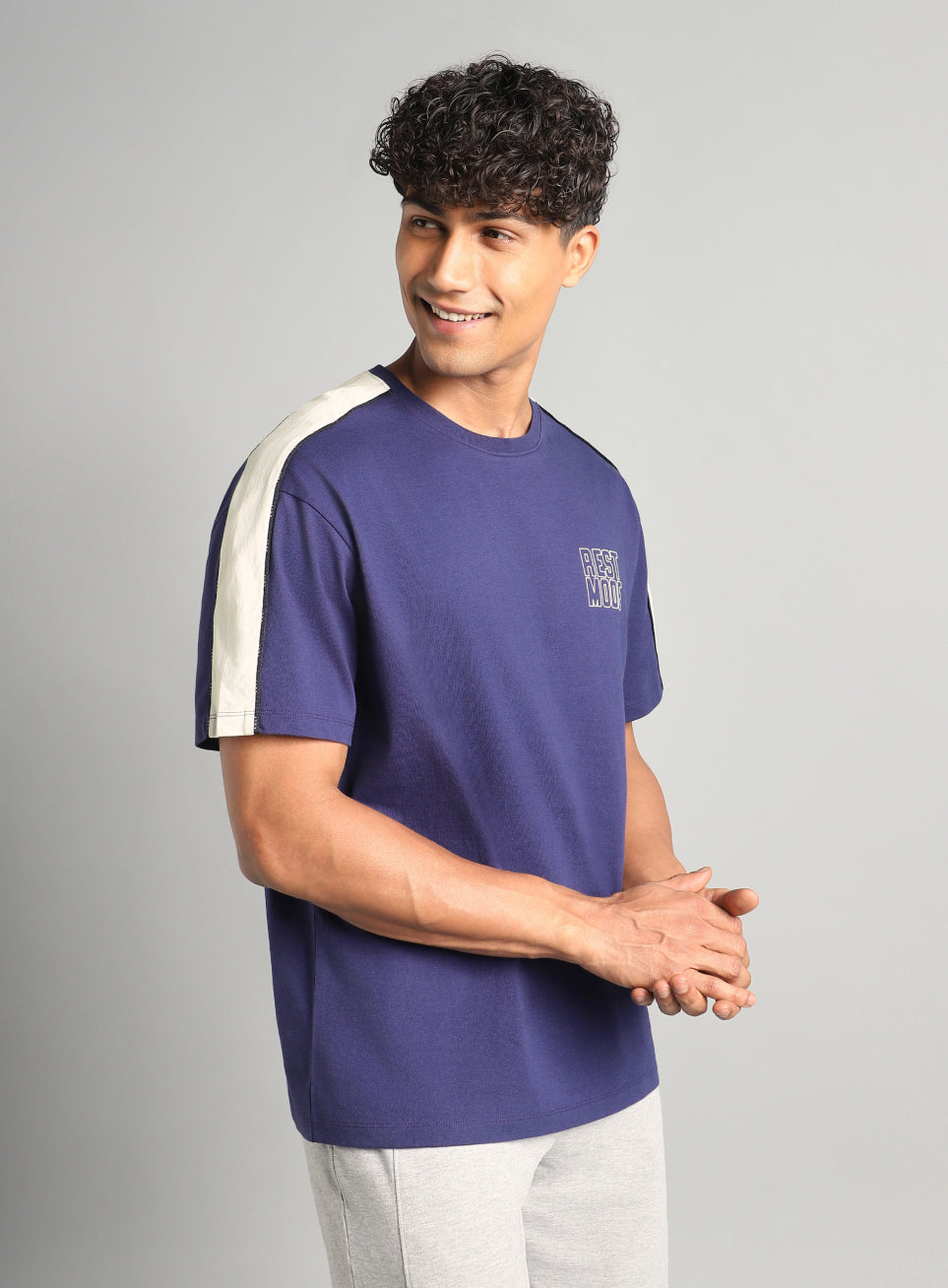 Men's Navy Rest Mode Relaxed Fit T-shirt