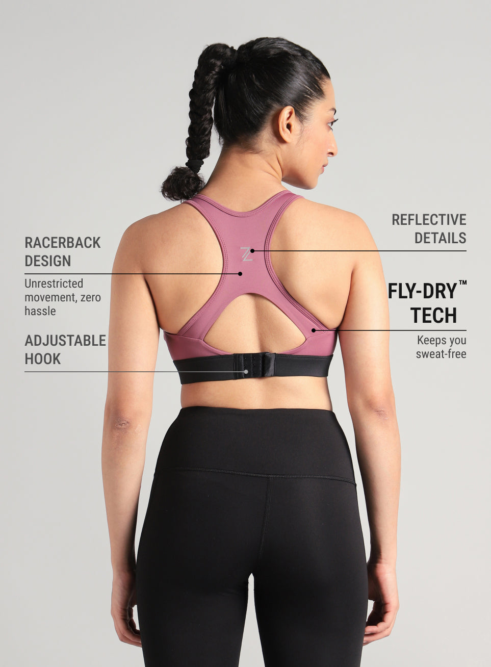 Women's Pink Run Forward High Support Bra