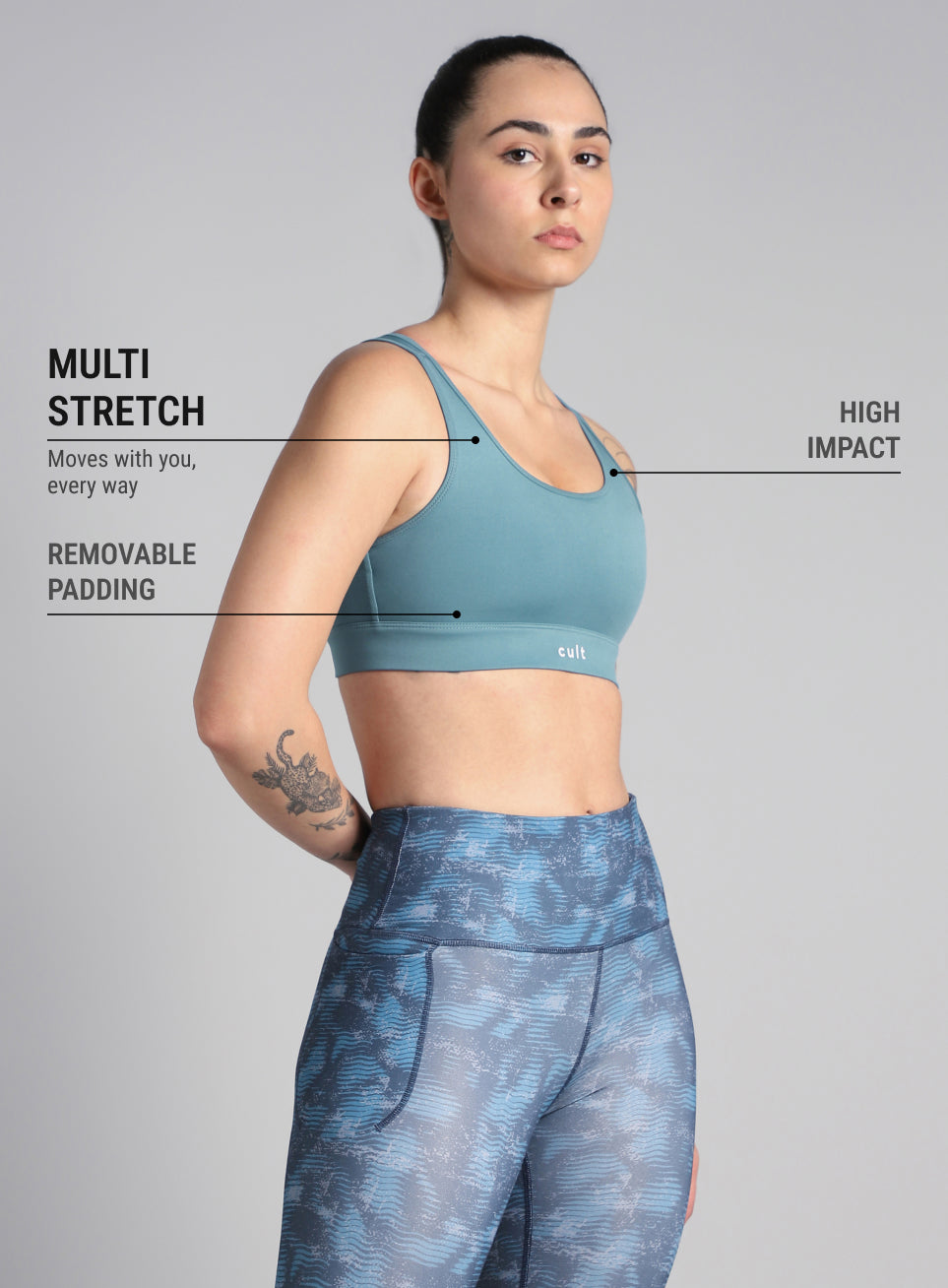 Women's Cult Blue Racerback Hook Bra