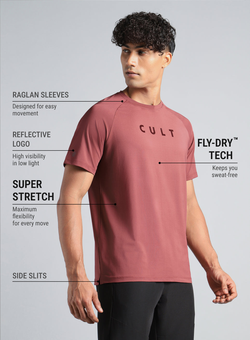 Men's Maroon Pro Run Athlete T-shirt