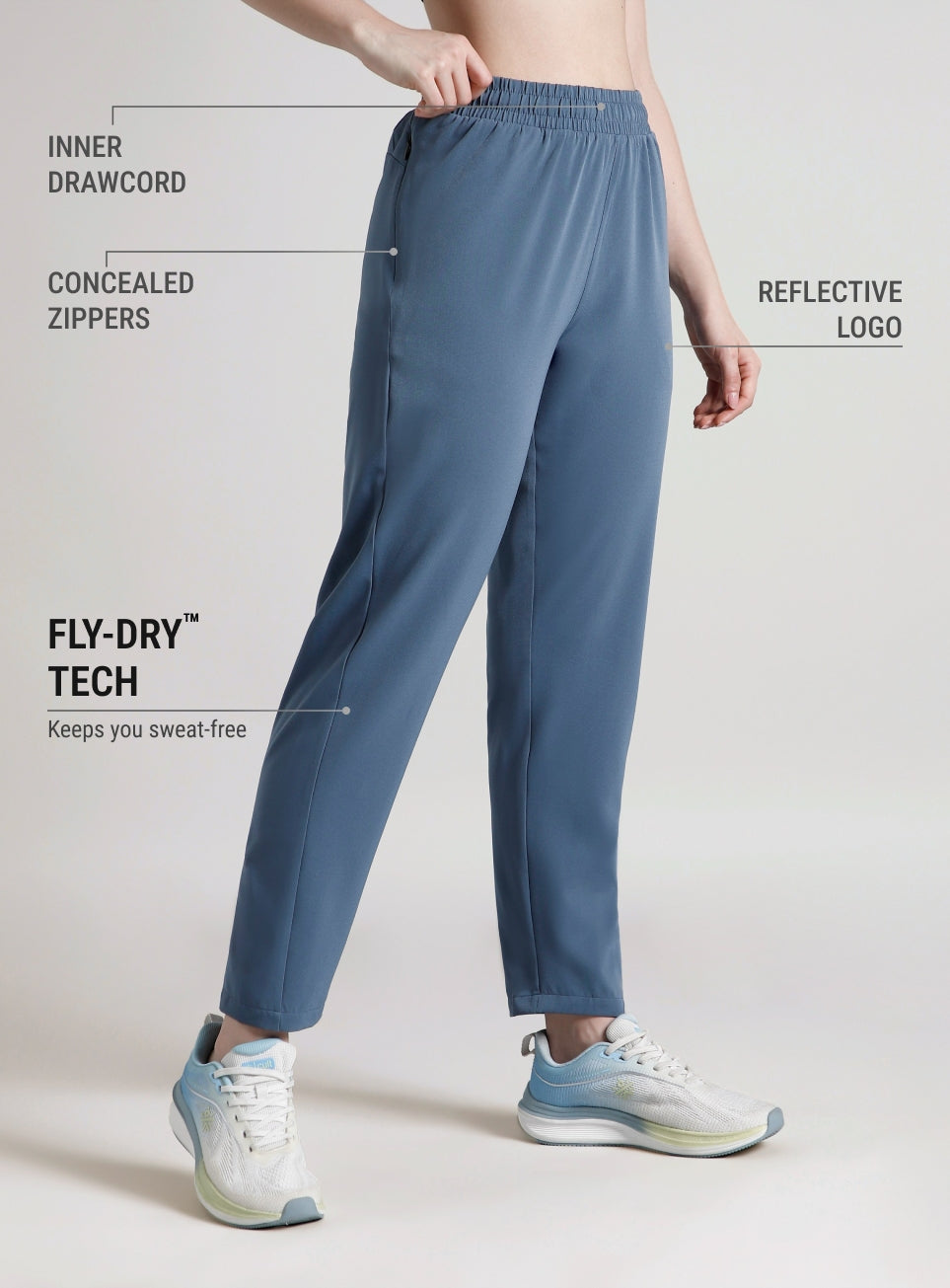 Women's Blue Pace Pro Running Trackpants