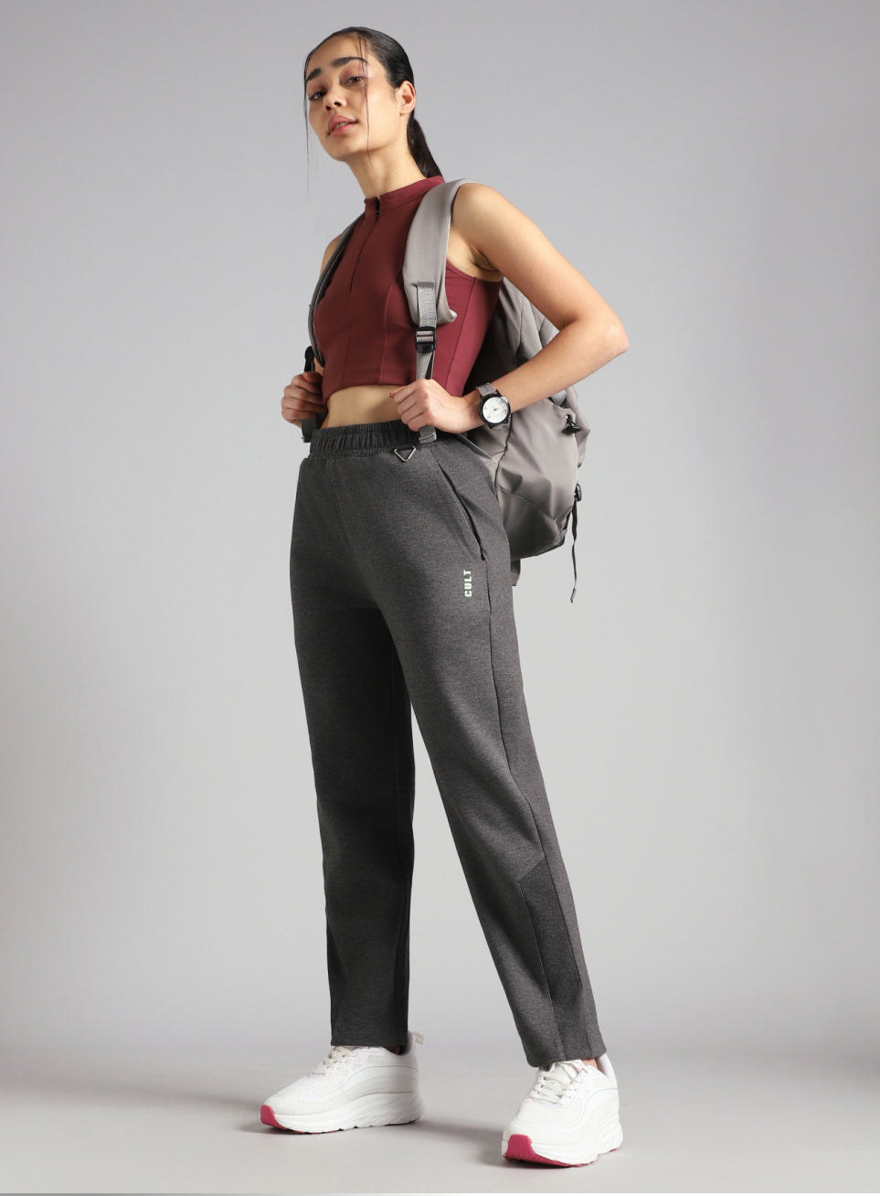 Women's Anthra Melange Urban Comfort Travel Pants