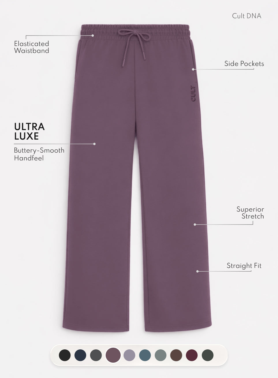 Women's Wine Ultra Luxe Classic Trackpants