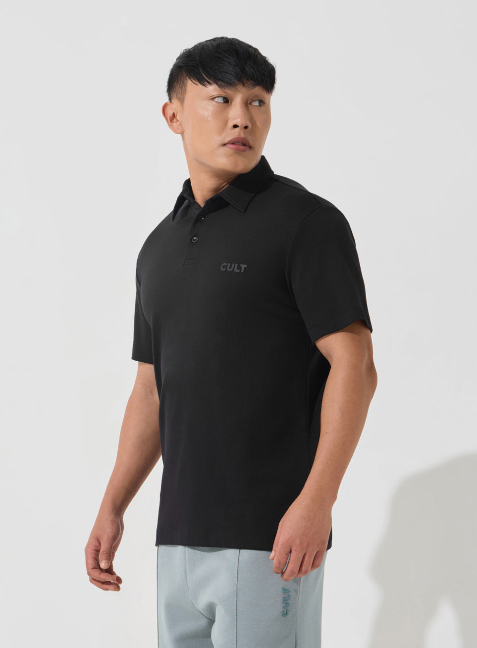 Men's Black Everyday Luxe Cotton Polo T-shirt