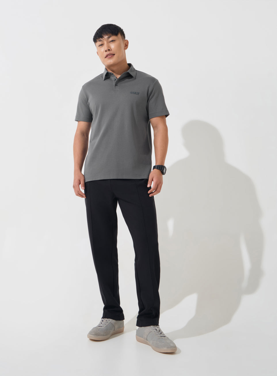 Men's Dark Grey Everyday Luxe Cotton Polo T-shirt