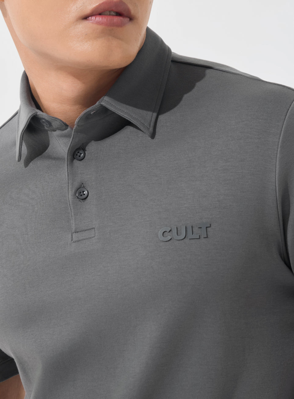 Men's Dark Grey Everyday Luxe Cotton Polo T-shirt