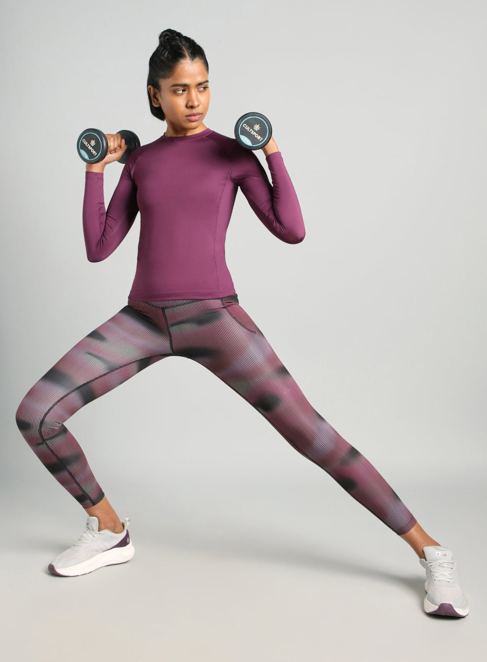 Women's Purple Power Full Sleeve Compression T-shirt