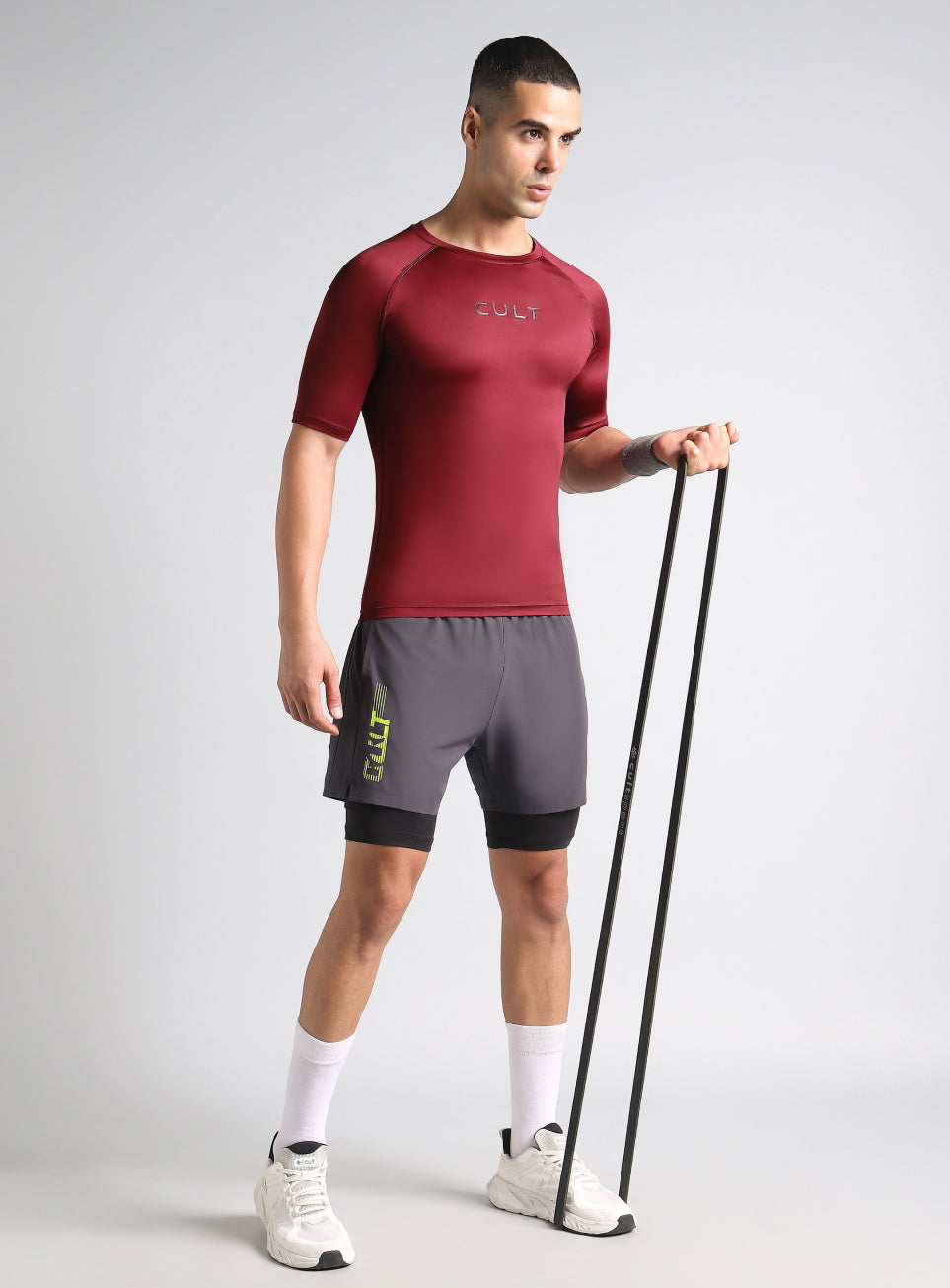 Men's Maroon Power Compression T-shirt