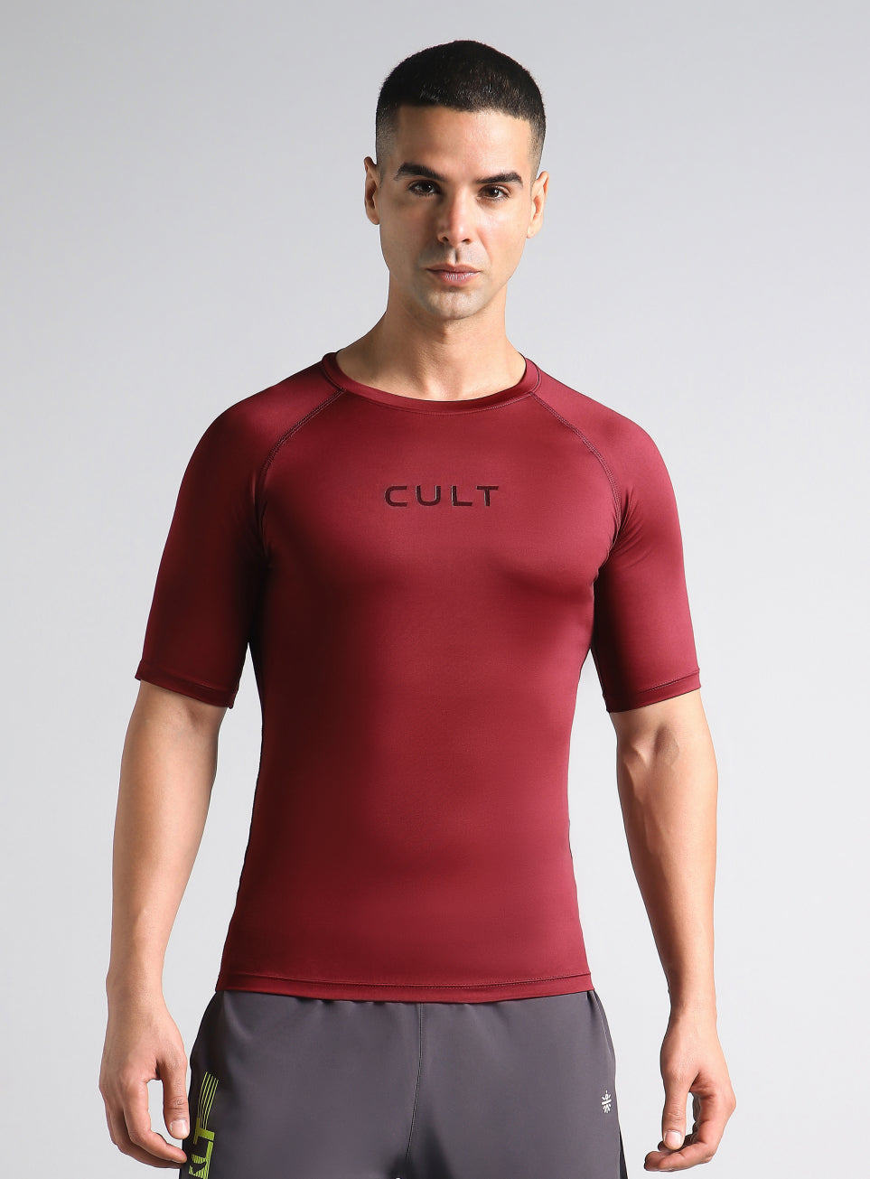 Men's Maroon Power Compression T-shirt